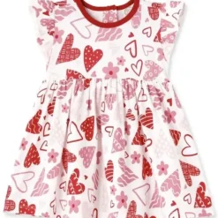 Tesa Babe - Baby Girl's Valentine Hearts Bamboo Dress - cutbabycare.com | baby boutique & care hub* Hot