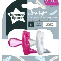 Tommee Tippee - Ultra Light Pacifier, 18/36M, Pink/White - cutbabycare.com | baby boutique & care hub* Online