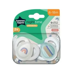 Tommee Tippee Closer to Nature Night Time Soothers 6-18 Months 2 Pack Assorted - cutbabycare.com | baby boutique & care hub* Flash Sale
