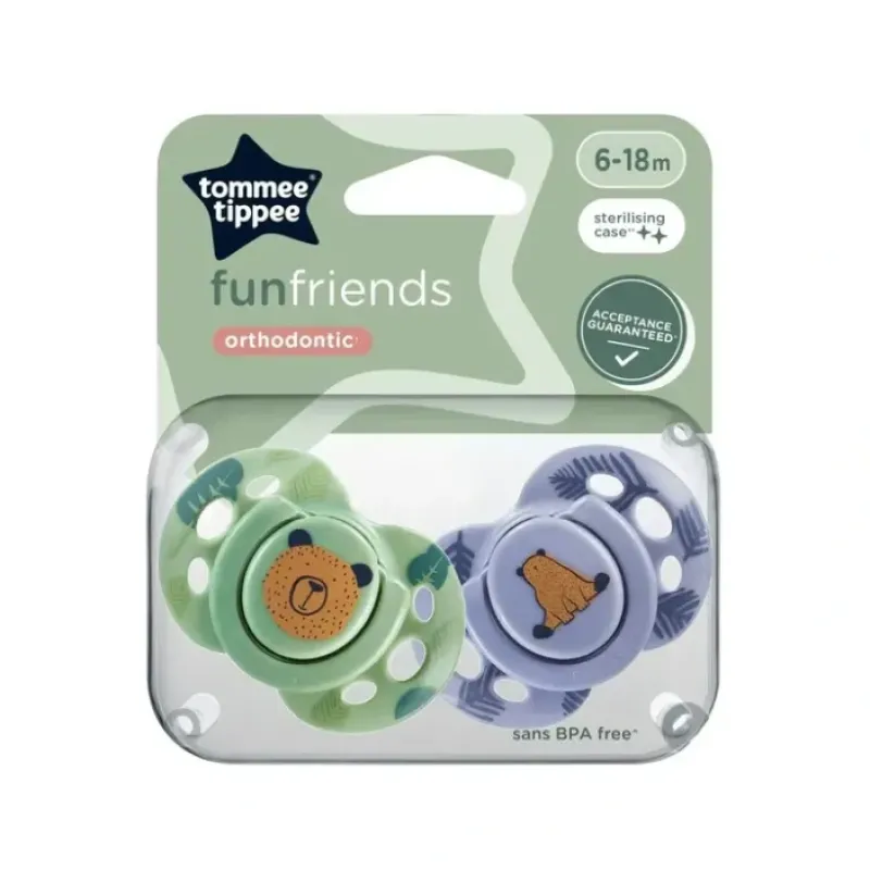 Tommee Tippee Fun Soother, 6-18 months, 2 pack, BPA free, Reusable steriliser pod - cutbabycare.com | baby boutique & care hub* Shop