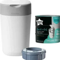 Tommee Tippee Twist & Click Disposal Bin & 3PK Refill Pack f/ Nappy/Diaper Waste - cutbabycare.com | baby boutique & care hub* Store