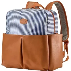 Tomy - Jj Cole Popperton Backpack Cognac Strip Diaper Bag - cutbabycare.com | baby boutique & care hub* Fashion