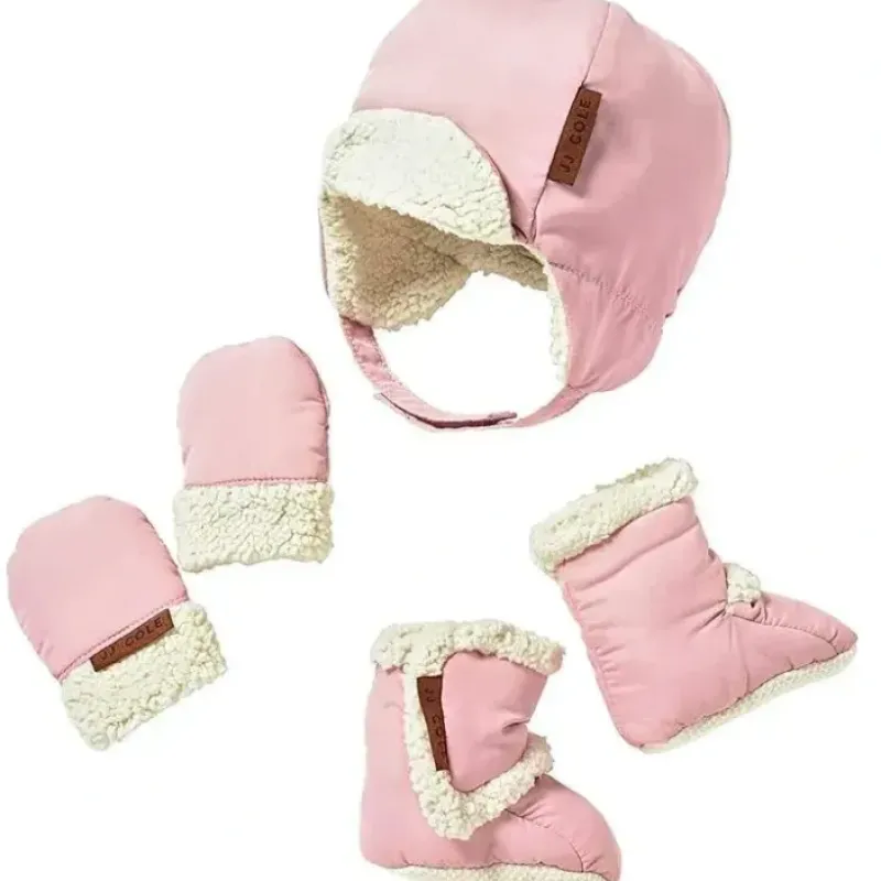 Tomy JJ Cole Winter Hats For Kids, Mittens and Boots Set, Blush Pink - cutbabycare.com | baby boutique & care hub* Clearance