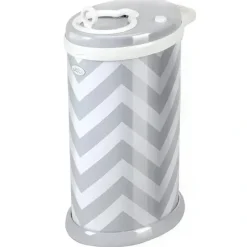 Ubbi - Steel Odor Locking Diaper Pail, Gray Chevron - cutbabycare.com | baby boutique & care hub* New