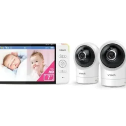 VTech 2-Camera 7 Inch HD Pan & Tilt Video Baby Monitor With Remote Access 720p - cutbabycare.com | baby boutique & care hub* Outlet
