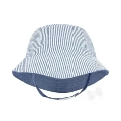 Wee Ones - Boys Reversible Seersucker Sun Hat, Blue Stripes - cutbabycare.com | baby boutique & care hub* Best Sale