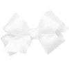 Wee Ones - Girls' Classic French Satin Hair Bow on a WeeStay Clip, Mini, White - cutbabycare.com | baby boutique & care hub* Clearance