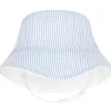 Wee Ones - Girls Reversible Ruffle Brim Seersucker Sun Hat, Blue Stripes - cutbabycare.com | baby boutique & care hub* Outlet