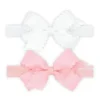 Wee Ones - Girls' Two-Pack of Grosgrain Bows with Scalloped Edge, Mini, White/Pink - cutbabycare.com | baby boutique & care hub* Hot