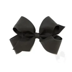 Wee Ones - Medium Organza and Grosgrain Overlay Hair Bow, Black - cutbabycare.com | baby boutique & care hub* Best Sale