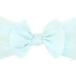 Wee Ones - Soft Shabby Dot Nylon Girls Baby Band With Matching Bowtie, Light Blue - cutbabycare.com | baby boutique & care hub* Fashion