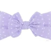 Wee Ones - Soft Shabby Dot Nylon Girls Baby Band With Matching Bowtie, Light Orchid - cutbabycare.com | baby boutique & care hub* Sale