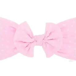 Wee Ones - Soft Shabby Dot Nylon Girls Baby Band With Matching Bowtie, Rose - cutbabycare.com | baby boutique & care hub* Outlet