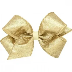 Wee Ones Medium Party Glitter Bow - Champagne - cutbabycare.com | baby boutique & care hub* New