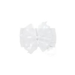 Wee Ones Medium Satin Edge Double Organza Bow On Baby Band, White - cutbabycare.com | baby boutique & care hub* Online