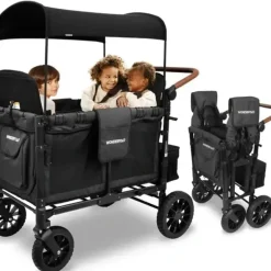 WonderFold - W4 Luxe Quad Stroller Wagon (4 Seater), Volcanic Black - cutbabycare.com | baby boutique & care hub* Shop