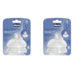 Nursing Feeding|2x Chicco Nursing NaturalFeeling Food Flow Silicone Teat Baby Feeding 6m+ - cutbabycare.com | baby boutique & care hub