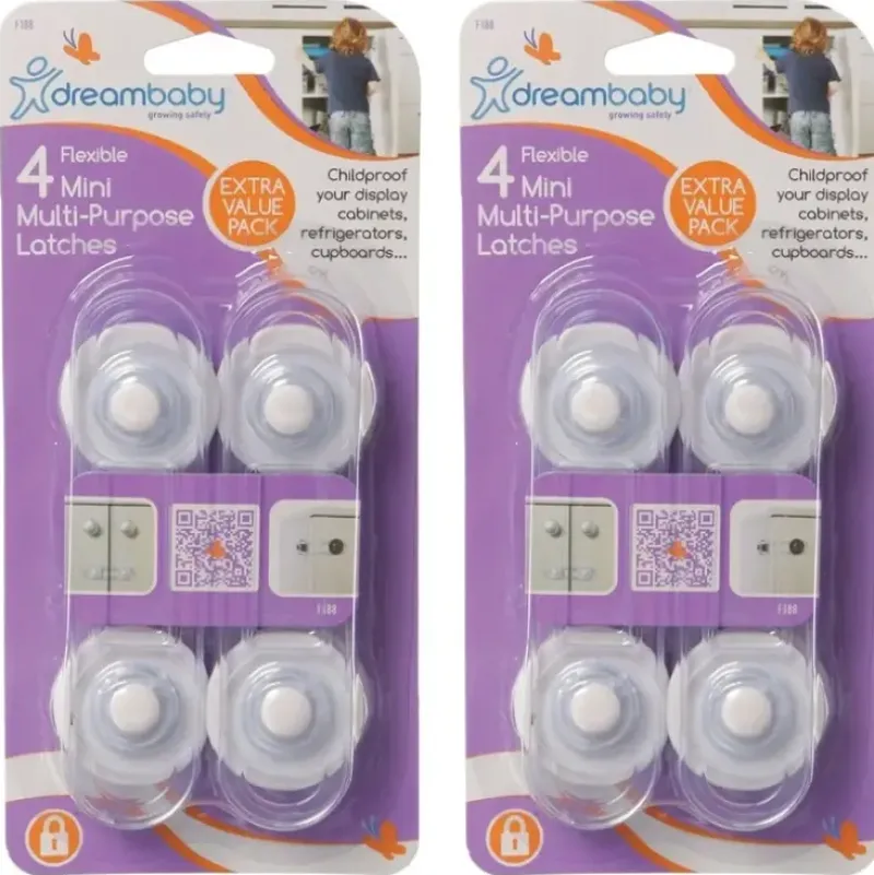Shop All|8x dreambaby 12cm Baby Safety Mini Multi-Purpose Latches Cabinets/Cupboards WHT - cutbabycare.com | baby boutique & care hub
