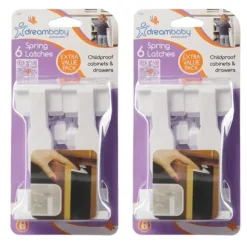 Shop All|12x dreambaby 9cm Spring-Loaded Safety Latches For Cupboards/Top Drawers White - cutbabycare.com | baby boutique & care hub