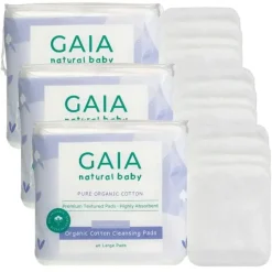 Bath Potty|120x Gaia Natural Baby Organic Cotton Cleansing Pads Face/Skin/Body Kids 0m+ - cutbabycare.com | baby boutique & care hub