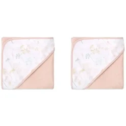Bath Potty|2x Little Haven Cotton Hooded Wild Flower Soft & Gentle Cozy Baby Towel 76cm - cutbabycare.com | baby boutique & care hub