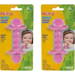 Shop All|2x Nuby Dipeez Self-Feeding Teething Baby Silicone Spoon & Dipper 6m+ Assorted - cutbabycare.com | baby boutique & care hub