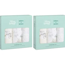 Shop All|2x 3pc Aden & Anais My Darling Dumbo Baby/Infant Classic Cotton Washcloths Set - cutbabycare.com | baby boutique & care hub