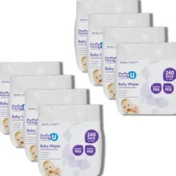 Shop All|8x 240pc BabyU Baby/Infant/Kids Alcohol/Fragrance Free Absorbent Wet Wipes - cutbabycare.com | baby boutique & care hub