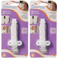 Shop All|2x 3pc dreambaby Baby/Children Safety Top/Bottom Drawer Catches/Lock/Latches 9cm - cutbabycare.com | baby boutique & care hub