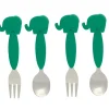 Shop All|2x 2pc Marcus & Marcus BPA Free Spoon & Fork Cutlery Set Baby 3m+ Green Elephant - cutbabycare.com | baby boutique & care hub