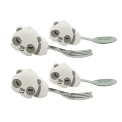 Shop All|2x 2pc Marcus & Marcus Pebbles Panda Palm Grasp Cutlery Spoon/Fork Baby 18m+ Gry - cutbabycare.com | baby boutique & care hub