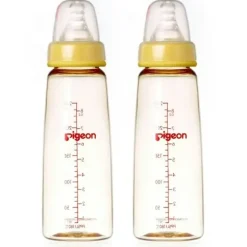 Nursing Feeding|2x PIGEON Flexible Peristaltic Nipple 240ml M Round Hole Baby Feeding Bottle 4m+ - cutbabycare.com | baby boutique & care hub
