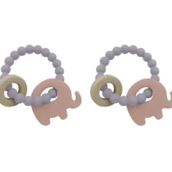 Shop All|2x Playground Baby 11cm Silicone/Beechwood Elephant Teether Teething 3m+ Lilac - cutbabycare.com | baby boutique & care hub