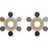 Shop All|2x Playground Multi-Surface Baby 11cm Silicone/Wood Teething Wheel 3m+ Steel BLU - cutbabycare.com | baby boutique & care hub