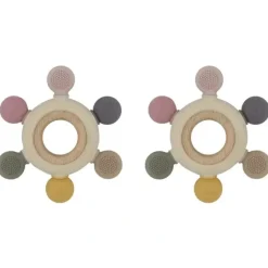 Shop All|2x Playground Multi-Surface Baby 11cm Silicone/Beechwood Teething Wheel 3m+ Rose - cutbabycare.com | baby boutique & care hub