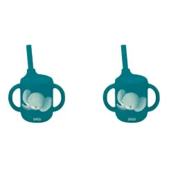 Shop All|2x Sassi Silicone Sippy Cup Set Chewy The Elephant Baby/Childrens Cutlery 6m+ - cutbabycare.com | baby boutique & care hub