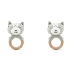 Shop All|2x The Peanutshell Fox Wood Ring Teether 13x10cm Baby Teething Animal Toy GRY 0+ - cutbabycare.com | baby boutique & care hub