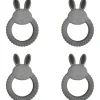 Shop All|4x Urban Bunny 11cm Silicone Teether Ring Baby Teething Chew Toy Round Blue - cutbabycare.com | baby boutique & care hub