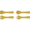 Shop All|2x Urban Products 13.5cm Silicone My First Cutlery Spoon/Fork Kids Mustard 6M+ - cutbabycare.com | baby boutique & care hub