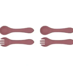 Shop All|2x Urban Products 13.5cm Silicone My First Cutlery Spoon/Fork Kids Pink 6M+ - cutbabycare.com | baby boutique & care hub