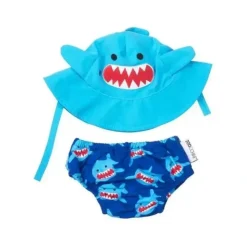 Zoocchini Baby Swim Diaper & Sun Hat Set Shark - cutbabycare.com | baby boutique & care hub* Store